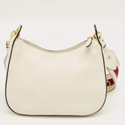 Pre Owned Prada Off White Leather Shoulder Bag