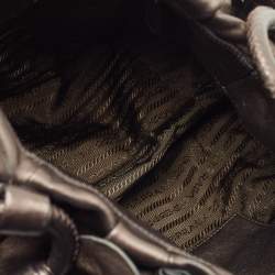 Pre Owned Prada Metallic Ruffle Leather Mordore Hobo
