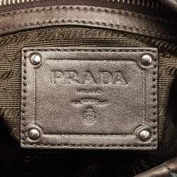 Pre Owned Prada Metallic Ruffle Leather Mordore Hobo