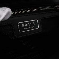Pre Owned Prada Tessuto+Saffiano Handbag In Nylon And Saffiano Leather Black