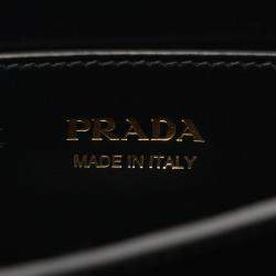 Pre Owned Prada Soft Calf Shoulder Bag Leather Black