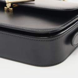 Pre Owned Prada Soft Calf Shoulder Bag Leather Black