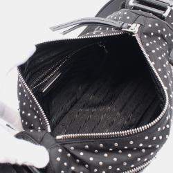 Pre Owned Prada Re-Nylon Shoulder Bag Nylon Leather Black
