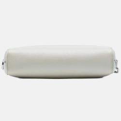 Pre Owned Prada White Saffiano Travel Triangle Wristlet Crossbody