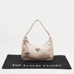 Pre Owned Prada Pink Re-Nylon Mini Re-Edition 2000 Baguette Bag