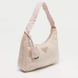 Pre Owned Prada Pink Re-Nylon Mini Re-Edition 2000 Baguette Bag