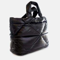 Pre Owned Prada Black Large Quilted Nappa Padded Tote