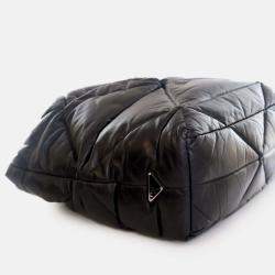 Pre Owned Prada Black Large Quilted Nappa Padded Tote