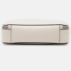 Pre Owned Prada White Medium Saffiano Brique Satchel
