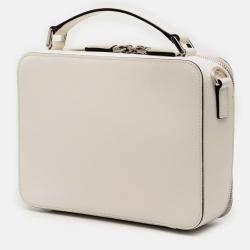 Pre Owned Prada White Medium Saffiano Brique Satchel