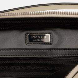 Pre Owned Prada White Medium Saffiano Brique Satchel