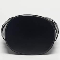 Pre Owned Prada Black Intreccio Leather Tress Bucket Bag