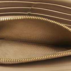 Pre Owned Prada Cream Python Logo Flap Continental Wallet