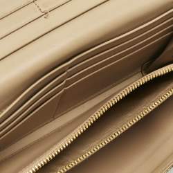 Pre Owned Prada Cream Python Logo Flap Continental Wallet