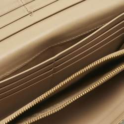 Pre Owned Prada Cream Python Logo Flap Continental Wallet