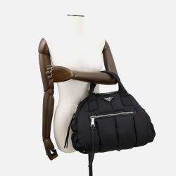 Pre Owned Prada Tessuto Bomber 2-Way Handbag Black Nylon