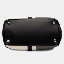 Pre Owned Prada Grey White Leather Baiadera Frame Bag