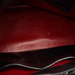 Pre Owned Prada Black Leather Studded Drawstring Bucket Bag