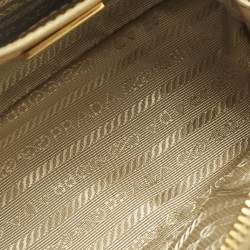 Pre Owned Prada Gold Saffiano Lux Leather Mini Promenade Satchel