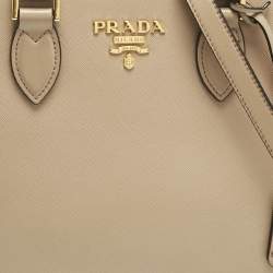 Pre Owned Prada Beige Saffiano Leather 2Way Tote