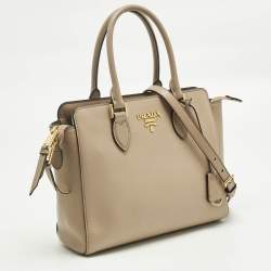 Pre Owned Prada Beige Saffiano Leather 2Way Tote
