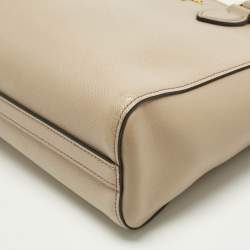 Pre Owned Prada Beige Saffiano Leather 2Way Tote