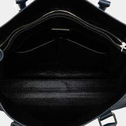 Pre Owned Prada Navy Blue Saffiano North South Tote