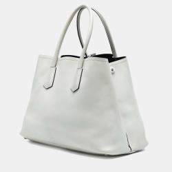 Pre Owned Prada White Large City Calf Double Satchel