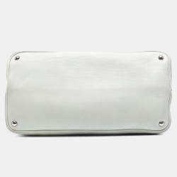 Pre Owned Prada White Large City Calf Double Satchel