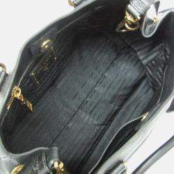 Pre Owned Prada Vitello Phenix Leather Handbag Black
