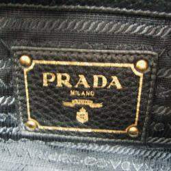 Pre Owned Prada Vitello Phenix Leather Handbag Black