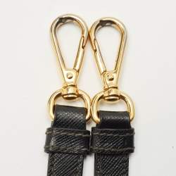 Pre Owned Prada Black Saffino Leather Medium Double Zip Tote