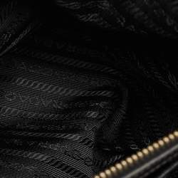 Pre Owned Prada Black Saffino Leather Medium Double Zip Tote