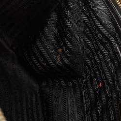 Pre Owned Prada Black Saffino Leather Medium Double Zip Tote