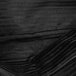 Pre Owned Prada Black Saffino Leather Medium Double Zip Tote