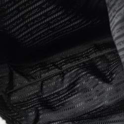 Pre Owned Prada White/Black Terry Cloth Logo Tote