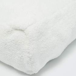 Pre Owned Prada White/Black Terry Cloth Logo Tote