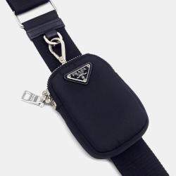 Pre Owned Prada Black Nylon Tessuto Chain Strap Hobo Bag