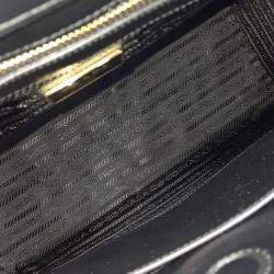 Pre Owned Prada Black Leather Saffiano Tote Bag