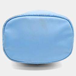Pre Owned Prada Blue Nylon Re-Nylon Bucket Pouch
