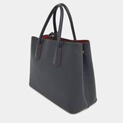 Pre Owned Prada Black Leather Saffiano Double Tote and Shoulder Bag