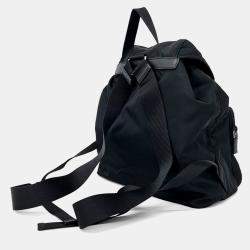 Pre Owned Prada Black Nylon Tesuto Two-Pocket Backpack