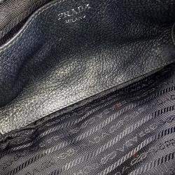 Pre Owned Prada Navy Blue Leather Vitello Crossbody Bag