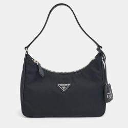 Pre Owned Prada Black Nylon Re-Nylon Hobo Bag