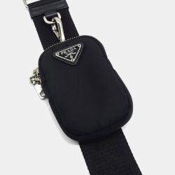 Pre Owned Prada Black Nylon Re-Nylon Tessuto Chain Strap Hobo Bag