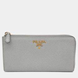 Pre Owned Prada Green Leather long wallet