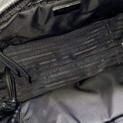 Pre Owned Prada Black Nylon Re-Nylon Tessuto Quilted Tote and Shoulder Bag