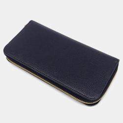 Pre Owned Prada Black Leather Dino Long Wallet