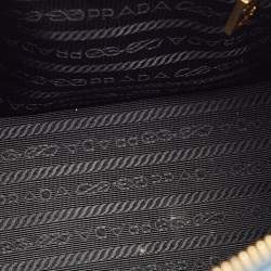 Pre Owned Prada Metallic Blue Saffiano Leather Promenade Satchel