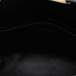 Pre Owned Prada Black Medium Brushed Leather Satchel